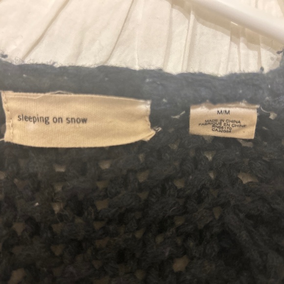 Anthropologie Sleeping on Snow navy cardigan with embroidered sleeves - Picture 5 of 7